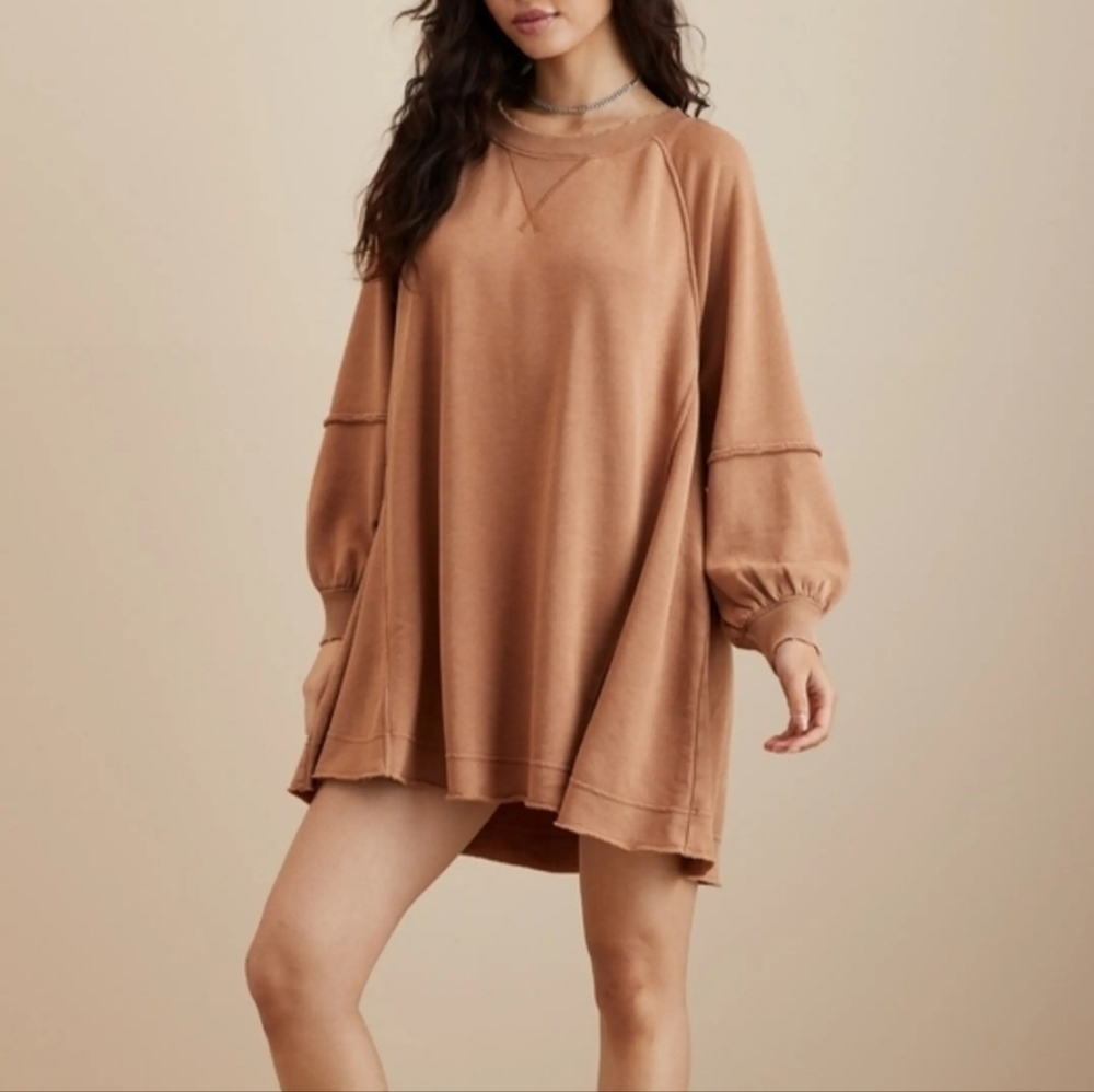 American Eagle AE Long-Sleeve Fleece Babydoll Dress